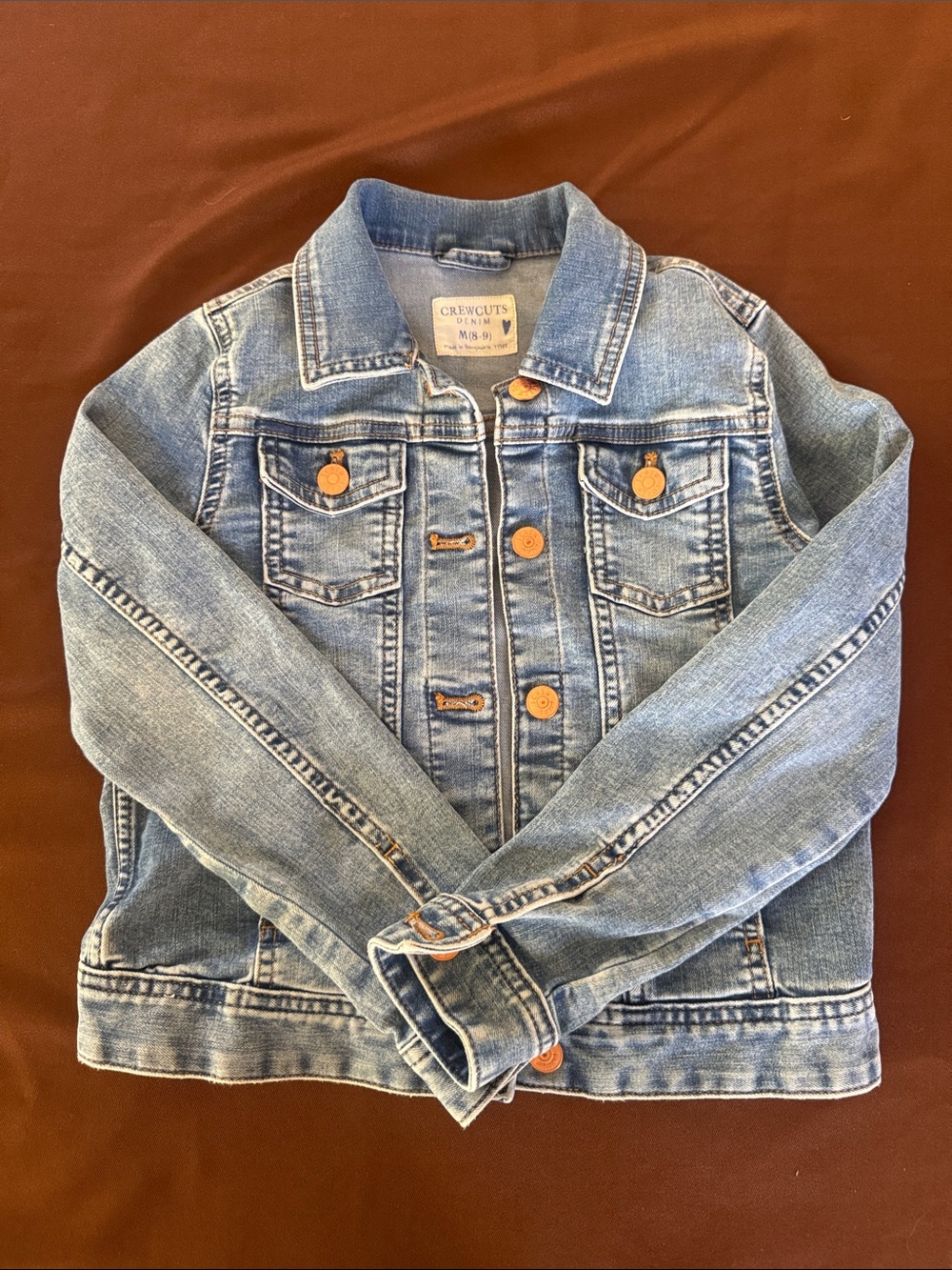 Crewcuts Light Blue Kids Denim Jacket with Button Front Size 8-9 Kids